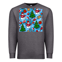 Charcoal Heather christmas trees and snow seamless pattern Premium Sweatshirt - BundleAndBundleShop