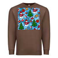 Chestnut christmas trees and snow seamless pattern Premium Sweatshirt - BundleAndBundleShop