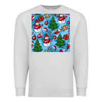 Dove Grey christmas trees and snow seamless pattern Premium Sweatshirt - BundleAndBundleShop