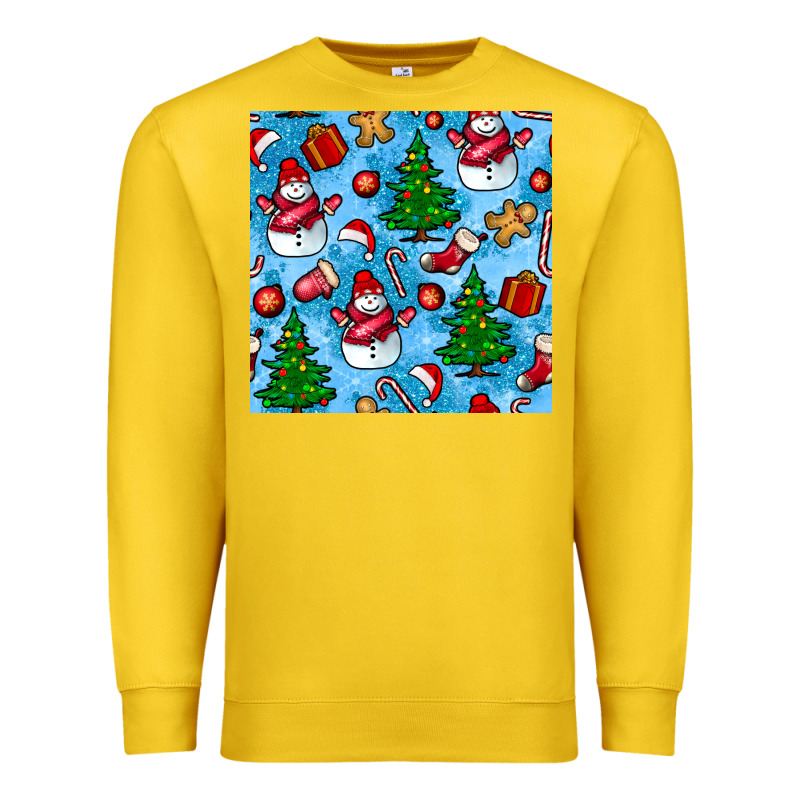 Christmas Trees And Snow Seamless Pattern Premium Sweatshirt by BundleAndBundleShop | Teevron