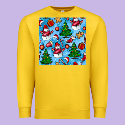 Christmas Trees And Snow Seamless Pattern Premium Sweatshirt Designed By Bundleandbundleshop