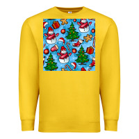 Lemon christmas trees and snow seamless pattern Premium Sweatshirt - BundleAndBundleShop