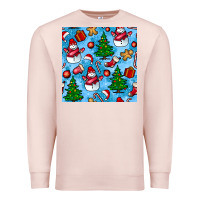 Pale Pink christmas trees and snow seamless pattern Premium Sweatshirt - BundleAndBundleShop
