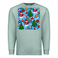 Seafoam christmas trees and snow seamless pattern Premium Sweatshirt - BundleAndBundleShop