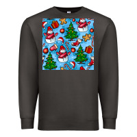 Smoke christmas trees and snow seamless pattern Premium Sweatshirt - BundleAndBundleShop