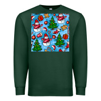 Sports Green christmas trees and snow seamless pattern Premium Sweatshirt - BundleAndBundleShop