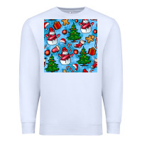 White christmas trees and snow seamless pattern Premium Sweatshirt - BundleAndBundleShop
