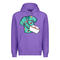 Purple custom name nurse scrubs   font easter risen Premium Hoodie - MaliasSmallBusiness