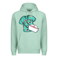 Seafoam custom name nurse scrubs   font easter risen Premium Hoodie - MaliasSmallBusiness