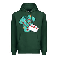 Sports Green custom name nurse scrubs   font easter risen Premium Hoodie - MaliasSmallBusiness