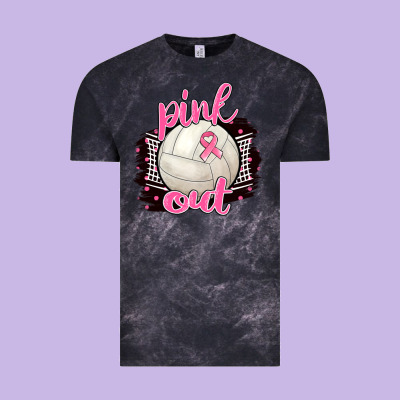Pink Out Volleyball Vintage Tee Designed By Barkaloodesign