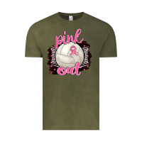 Vintage Olive Pink Out Volleyball Vintage Tee - BarkalooDesign