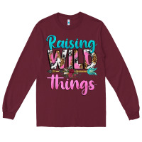 Burgundy raising wild things Long Sleeve Tee - texasbilliewilder