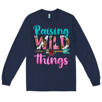 Navy raising wild things Long Sleeve Tee - texasbilliewilder