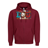 Burgundy dad baseball Zipper Hoodie - Zillion Design Studio