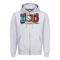 Heather Grey dad baseball Zipper Hoodie - Zillion Design Studio