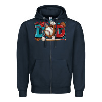 Navy dad baseball Zipper Hoodie - Zillion Design Studio