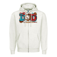 Oatmeal Heather dad baseball Zipper Hoodie - Zillion Design Studio