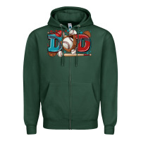 Sports Green dad baseball Zipper Hoodie - Zillion Design Studio