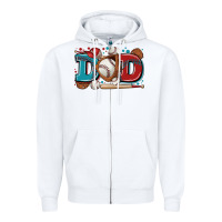 White dad baseball Zipper Hoodie - Zillion Design Studio