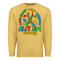 Antique Gold love support accept understand autism awareness Premium Sweatshirt - Artiststas