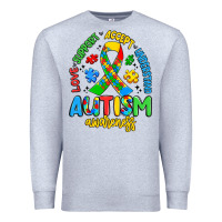 Heather Grey love support accept understand autism awareness Premium Sweatshirt - Artiststas