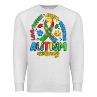 Oatmeal Heather love support accept understand autism awareness Premium Sweatshirt - Artiststas