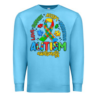 Ocean Blue love support accept understand autism awareness Premium Sweatshirt - Artiststas