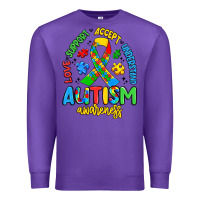 Purple love support accept understand autism awareness Premium Sweatshirt - Artiststas