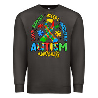 Smoke love support accept understand autism awareness Premium Sweatshirt - Artiststas