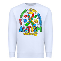 White love support accept understand autism awareness Premium Sweatshirt - Artiststas