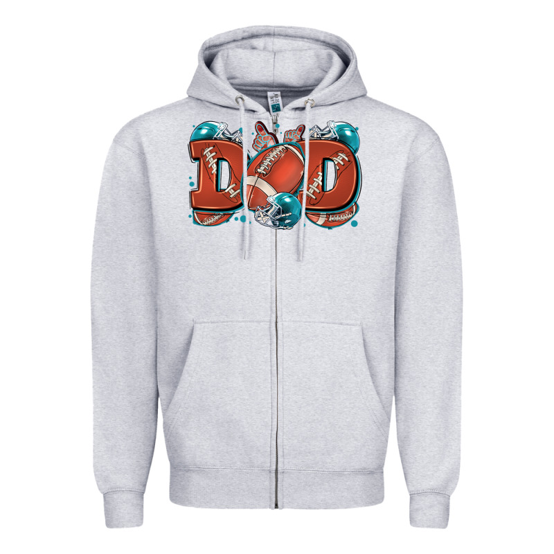 Dad American Football Zipper Hoodie by Zillion Design Studio | Teevron