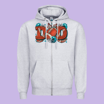 Dad American Football Zipper Hoodie Designed By Zillion Design Studio