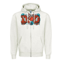 Oatmeal Heather dad American football Zipper Hoodie - Zillion Design Studio