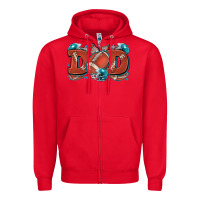 Red dad American football Zipper Hoodie - Zillion Design Studio