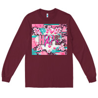 Burgundy hope breast cancer Long Sleeve Tee - AdoDesignShop