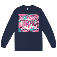 Navy hope breast cancer Long Sleeve Tee - AdoDesignShop