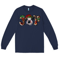 Navy Christmas Joy Heifer Cow Long Sleeve Tee - RanaPortraitStore