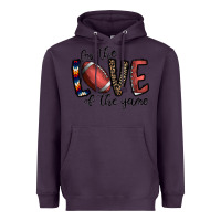 Plum for the love of the game football Heavyweight Hoodie - CowhideDigitalArt