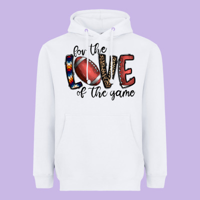 For The Love Of The Game Football Heavyweight Hoodie Designed By Cowhidedigitalart