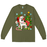 Army Green Christmas unicorn Long Sleeve Tee - Zillion Design Studio
