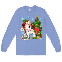 Colony Blue Christmas unicorn Long Sleeve Tee - Zillion Design Studio