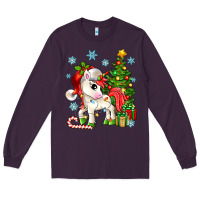 Plum Christmas unicorn Long Sleeve Tee - Zillion Design Studio