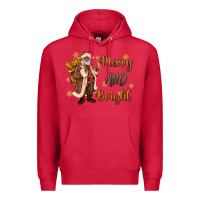 Cardinal merry and bright black santa Premium Hoodie - MaliasSmallBusiness