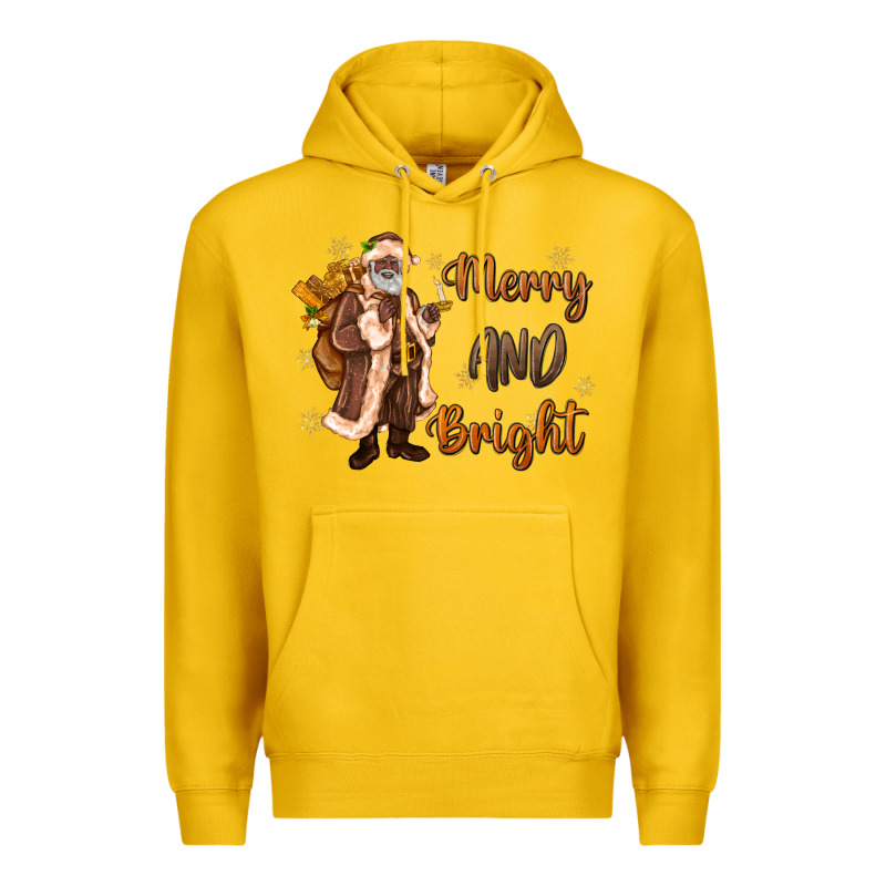Merry And Bright Black Santa Premium Hoodie by MaliasSmallBusiness | Teevron