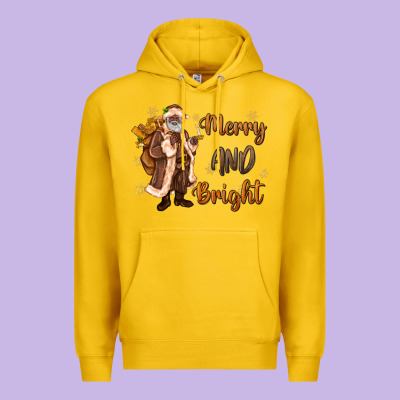 Merry And Bright Black Santa Premium Hoodie Designed By Maliassmallbusiness