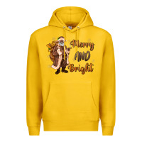 Lemon merry and bright black santa Premium Hoodie - MaliasSmallBusiness