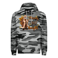 Slate Camo merry and bright black santa Premium Hoodie - MaliasSmallBusiness