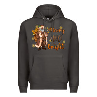 Smoke merry and bright black santa Premium Hoodie - MaliasSmallBusiness
