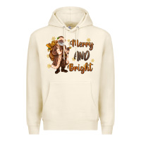 Tofu merry and bright black santa Premium Hoodie - MaliasSmallBusiness
